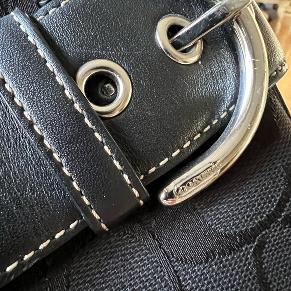 Coach Signature Pattern Leather & Cloth Cross Body Bag - Picture 7 of 7